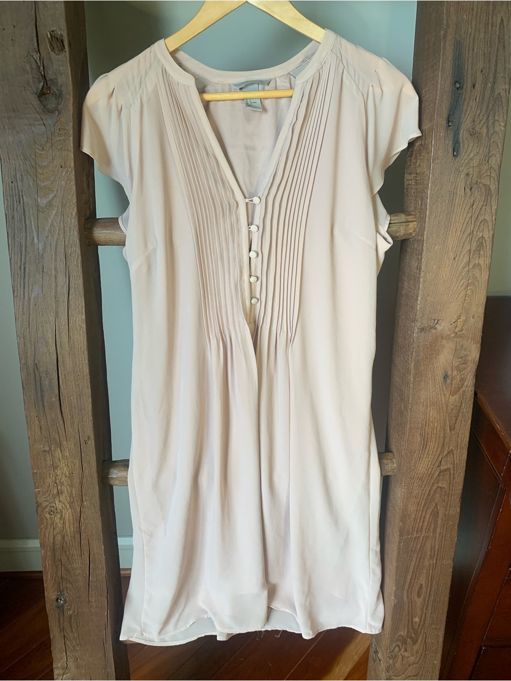 H&M Women’s Pale Blush Pin Tunic Short Sleeve Dress